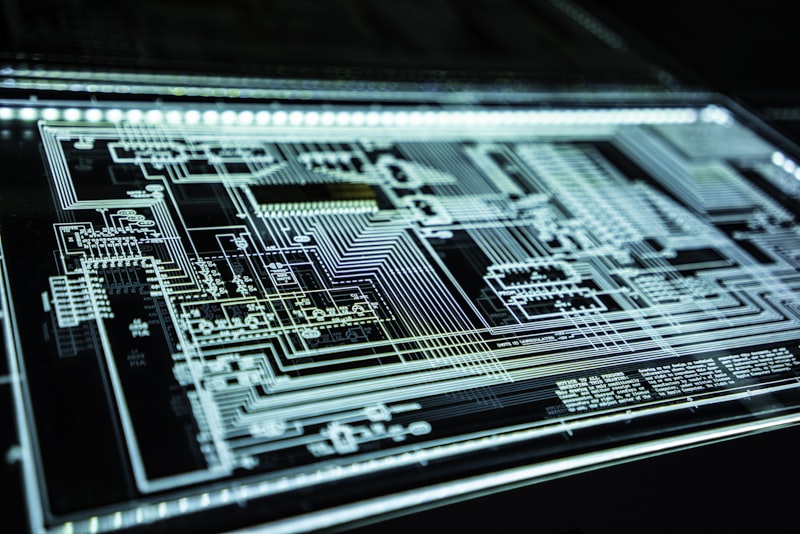 Illuminated circuit board representing thermal monitoring technology